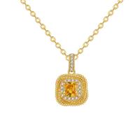 Cubic Zircon Micro Pave Brass Necklace, plated, fashion jewelry & micro pave cubic zirconia & for woman Approx 45-50 cm 