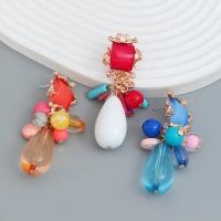 Resin Zinc Alloy Earring, with Resin, fashion jewelry & for woman [