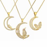 Cubic Zircon Micro Pave Brass Necklace, plated, fashion jewelry & micro pave cubic zirconia 