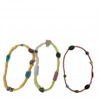 Gemstone Bracelets, Zinc Alloy, with Seedbead & Natural Stone, plated, for woman 