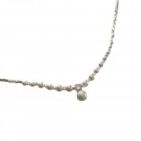 Collar de perlas de plástico, aleación de zinc, con Perlas plásticas, chapado, diferentes estilos para la opción & micro arcilla de zirconia cúbica & para mujer, Blanco, Vendido por UD