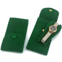 velours de coton Sac d’emballage de bijoux, anti-rayures & Anti-poussière, vert Vendu par PC