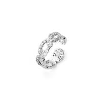 Anilo de dedo de latón, metal, chapado, micro arcilla de diamantes de imitación & para mujer, más colores para la opción, Vendido por UD