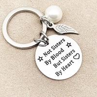 Stainless Steel Key Chain, 304 Stainless Steel, with Plastic Pearl, fashion jewelry, 30mm 