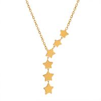 Titanium Steel Jewelry Necklace, with 2inch extender chain, Star, Vacuum Ion Plating, fashion jewelry & for woman Approx 15.7 Inch 