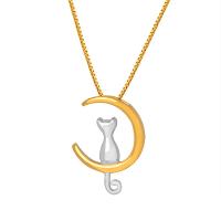 Titanium Steel Jewelry Necklace, with 2inch extender chain, Cat, Vacuum Ion Plating, fashion jewelry & for woman Approx 15.7 Inch 