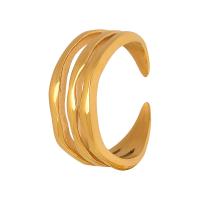 Titanium Steel Finger Ring, Vacuum Ion Plating, fashion jewelry & for woman & hollow US Ring 