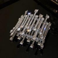 Pulseras de diamantes de imitación de la aleación de cinc, aleación de zinc, Joyería & para mujer & con diamantes de imitación, plateado, longitud:aproximado 18 cm, Vendido por UD