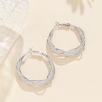 Mode Eisen Prise Kreis Ohrringe, plattiert, Modeschmuck & für Frau & mit Strass, keine, 40x10mm, verkauft von Paar