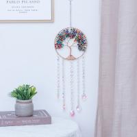 Hängende Ornamente, Eisen, mit Messingdraht & Edelstein & Kristall, handgemacht, für Zuhause und Büro, 550x160mm, verkauft von PC