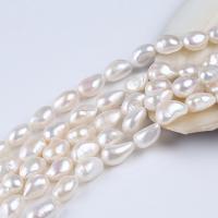 Perles nacres baroques de culture d'eau douce , perle d'eau douce cultivée, différentes qualités de choix & DIY, blanc, 11-12mm Environ 36 cm, Vendu par brin[