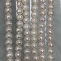 Naturel d'eau douce perles, perle d'eau douce cultivée, Légèrement rond, DIY, blanc, 8-9mm Environ 37 cm, Vendu par brin