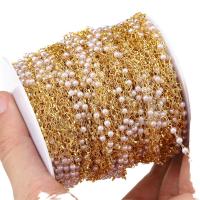 Edelstahl-Kettenschmuck, Messing, mit Kunststoff Perlen, plattiert, andere Effekte, keine, 5mm, Länge:2 m, verkauft von Tasche
