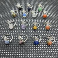 Латунный перстень драгоценных камней , Латунь, с Полудрагоценный камень, Другое покрытие, естественный & ювелирные изделия моды & Женский, Много цветов для выбора, 17mm, продается PC