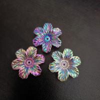 Resin Bead Cap, Flower, UV plating, DIY 32mm, Approx 