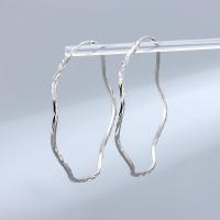Sterling Silver Hoop Earring, 925 Sterling Silver, fashion jewelry & for woman, 43mm 