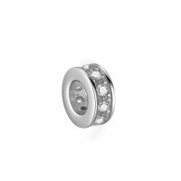 Sterling Silver Spacer Beads, 925 Sterling Silver, plated, DIY & with rhinestone Approx 2.6mm 