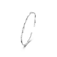 925 Sterling Silver Cuff Bangle, fashion jewelry & for woman, 60mm 