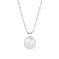 Sterling Silver Pearl Necklace, 925 Sterling Silver, with Freshwater Pearl, with 1.97inch extender chain, fashion jewelry & for woman Approx 15.74 Inch 