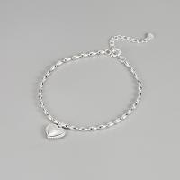 Sterling Silver Bracelets, 925 Sterling Silver, with 1.18inch extender chain, fashion jewelry & for woman Approx 6.3 Inch 