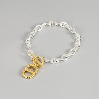 Sterling Silver Bracelets, 925 Sterling Silver, plated, fashion jewelry & for woman Approx 6.3 Inch 