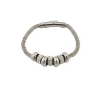 Stainless Steel Chain Bracelets, 304 Stainless Steel, fashion jewelry & for woman, original color, 4*4mm,10*10mm Approx 7.48 Inch [