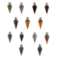Gemstone Zinc Alloy Pendants, with Zinc Alloy, fashion jewelry Approx 3mm [