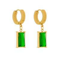 Titanium Steel Earrings, 18K gold plated, fashion jewelry & for woman, golden, 30mm 