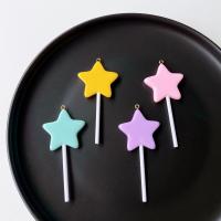 Imitation alimentaires pendants de résine, étoile, Mignon & DIY, plus de couleurs à choisir, 35mm, Environ Vendu par sac