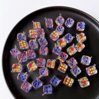 Resin Jewelry Pendant, Dice, cute & DIY, multi-colored, 14mm, Approx 