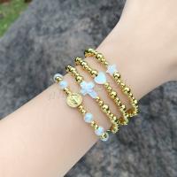 Freshwater Shell Bracelet, Brass, with Shell & Plastic Pearl, plated, fashion jewelry cm [