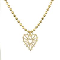 Cubic Zircon Micro Pave Brass Necklace, plated, fashion jewelry & micro pave cubic zirconia [