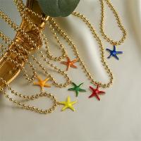 Brass Jewelry Necklace, with 5cm extender chain, Starfish, plated, fashion jewelry & enamel cm 