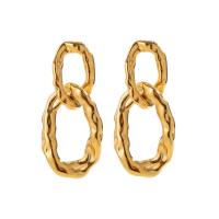 Stainless Steel Drop Earring, 304 Stainless Steel, plated, fashion jewelry, golden [