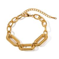 Stainless Steel Chain Bracelets, 304 Stainless Steel, with 5.5cm extender chain, plated, fashion jewelry, golden .5 cm 