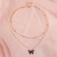 Zinc Alloy Necklace, Butterfly, plated, fashion jewelry & for woman Approx 44 cm 