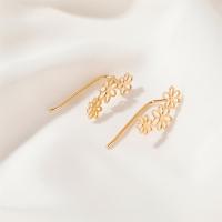 Brass Drop Earring, Flower, plated, fashion jewelry & for woman 25mm 