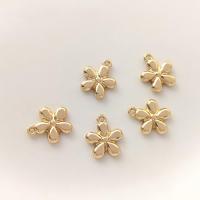 Brass Flower Pendants, petals, real gold plated, DIY, gold, 11mm [