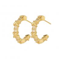 Cubic Zirconia Micro Pave Brass Earring, real gold plated, micro pave cubic zirconia & for woman [