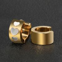 Stainless Steel Huggie Hoop Earring, 304 Stainless Steel, fashion jewelry & for woman, golden, 7.04u00d713.7mm 