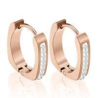 Stainless Steel Leverback Earring, 304 Stainless Steel, fashion jewelry & with rhinestone [