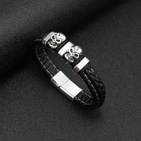 PU Leather Cord Bracelets, 316 Stainless Steel, with PU Leather, fashion jewelry & for man, 12mm 