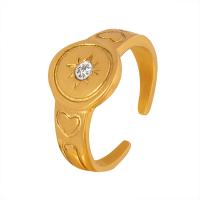 チタン鋼の指環, チタン鋼, 真空イオンプレーティング, 異なるサイズの選択 & 女性用 & ライン石のある, 無色, サイズ:6-8, 売り手 パソコン