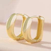 Brass Huggie Hoop Earring, Letter D, gold color plated, fashion jewelry & for woman 