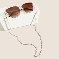 Messing Brillenkette, mit PVC Kunststoff, Anti-Skidding & Multifunktions & für Frau, weiß, 3mm, Länge:ca. 67 cm, verkauft von PC[