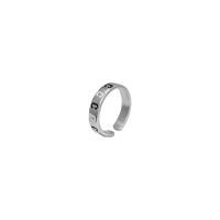 Палец кольцо-латунь, Латунь, покрытый платиной, ювелирные изделия моды & Женский & эмаль, серебряный, 17mm, продается PC