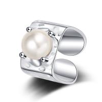 Sterling Silver Finger Ring, 925 Sterling Silver, with Shell Pearl, plated, fashion jewelry & for woman 16mm,10mm,12mm 