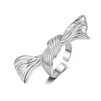 Sterling Silver Finger Ring, 925 Sterling Silver, Bowknot, plated, fashion jewelry & for woman, silver color, 16mm,41mm 
