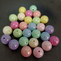 Perles acryliques plaquée, Acrylique, Rond, Placage coloré, DIY, couleurs mélangées, 16mm, Environ Vendu par sac