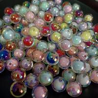 collier en perle acrylique , Rond, Placage UV, DIY, plus de couleurs à choisir, 16mm, Environ Vendu par sac